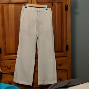H&M Women's White Linen Straight Leg Pants - Check Measurements